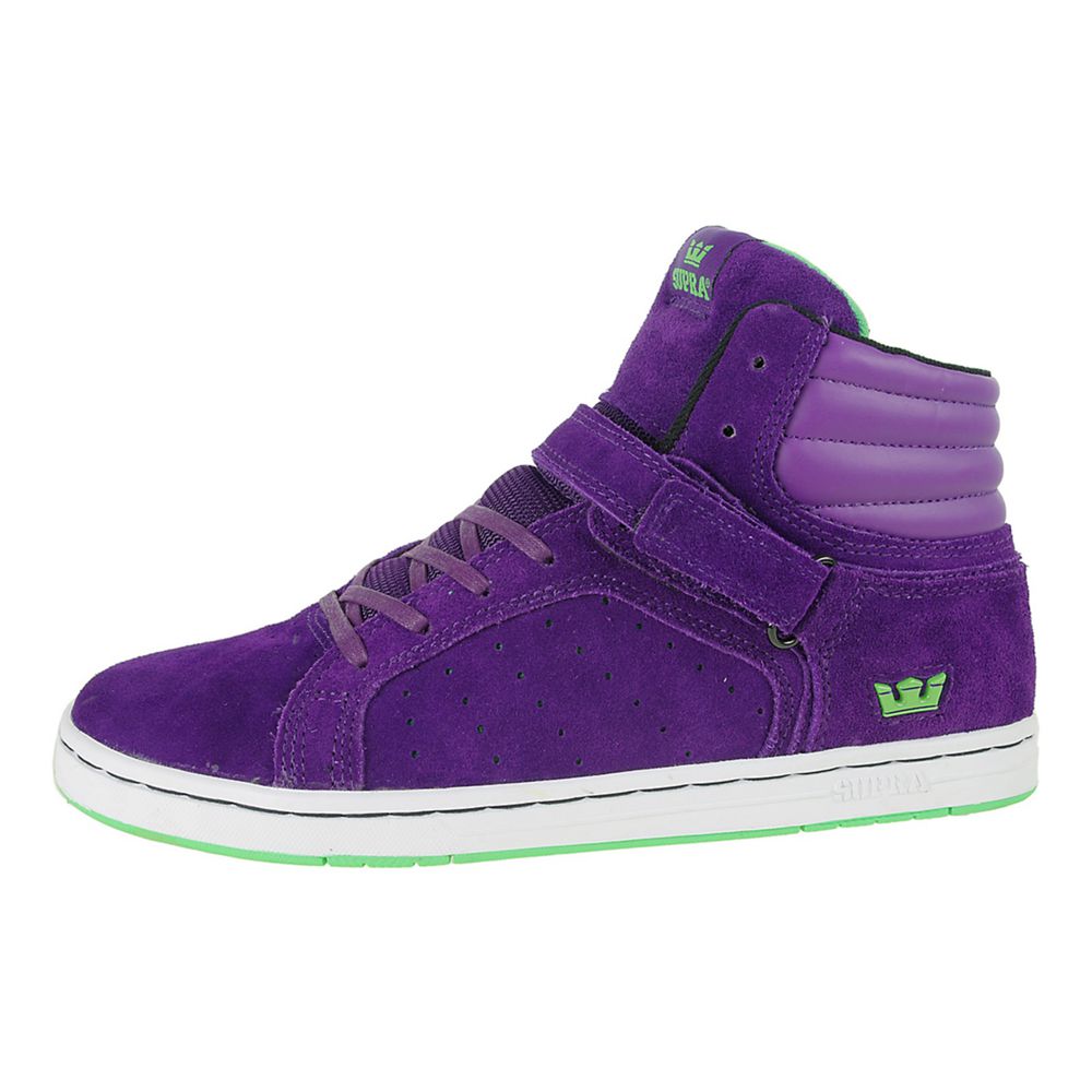 Baskets Montantes Supra Suprano High Violette Purple Suede Homme | KXV-77921969